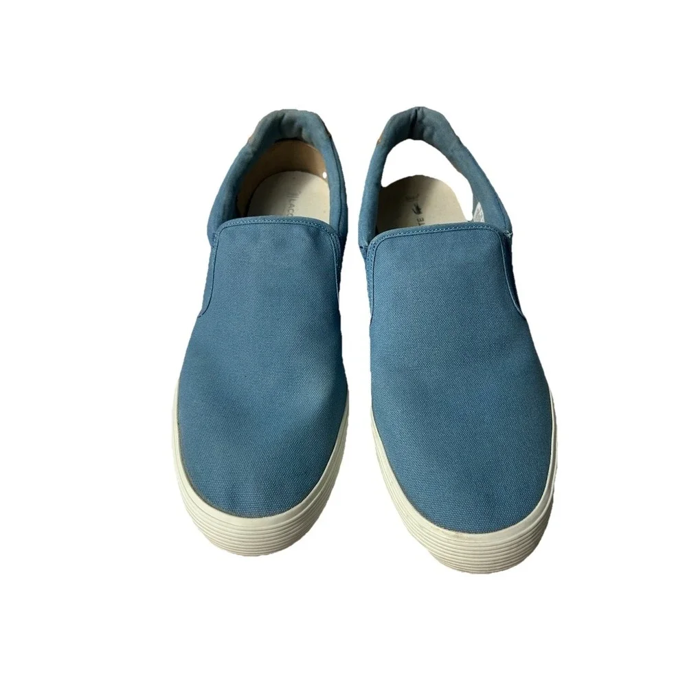 Lacoste Jouer‎ Slip On Blue Canvas Sneakers Mens 12 Coastal Minimalist Preppy